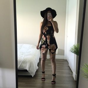 Hello Molly Black Floral Romper